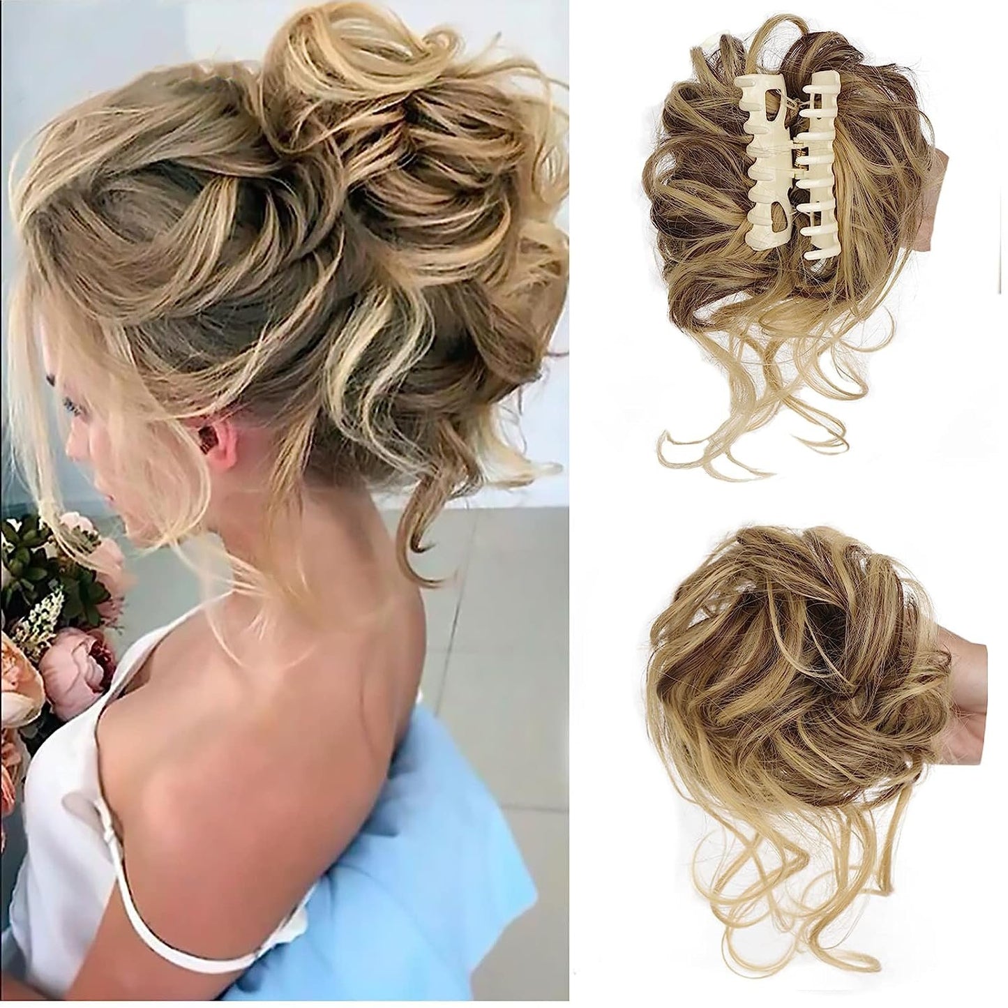 🔥Curly Bun Hair Piece