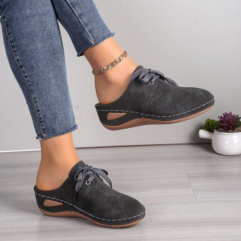 🔥New Women's Sculpted Wedge Heel Thick Leather Shoes