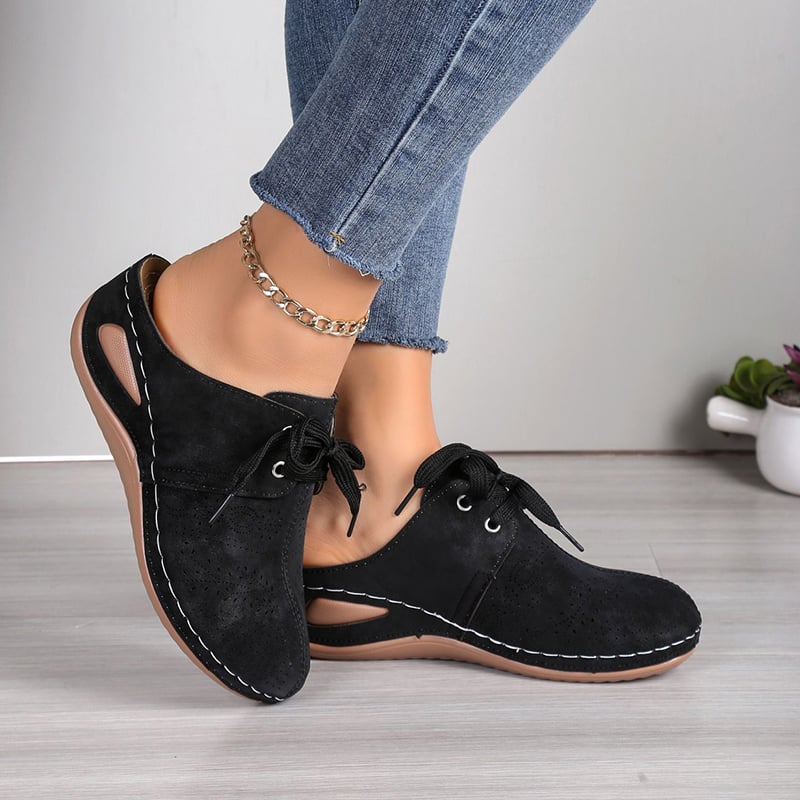 🔥New Women's Sculpted Wedge Heel Thick Leather Shoes