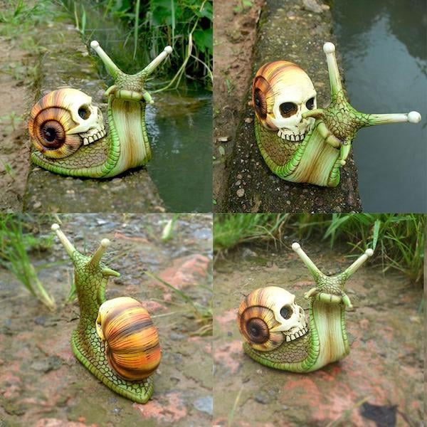 🎃 Snail Skull Sculpture Gothic Decoration