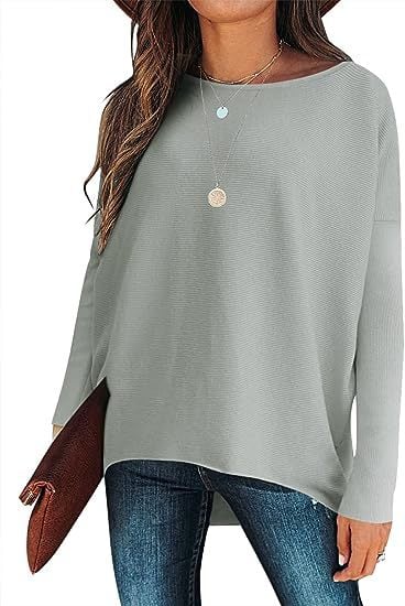 women's Irregular Oversized Dolman Sleeve Knitted Pullover