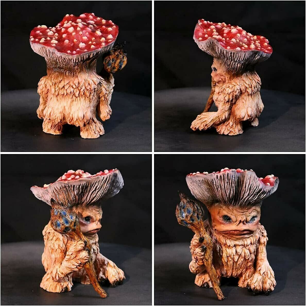 Handmade Resin Mushroom Wizard Ornament