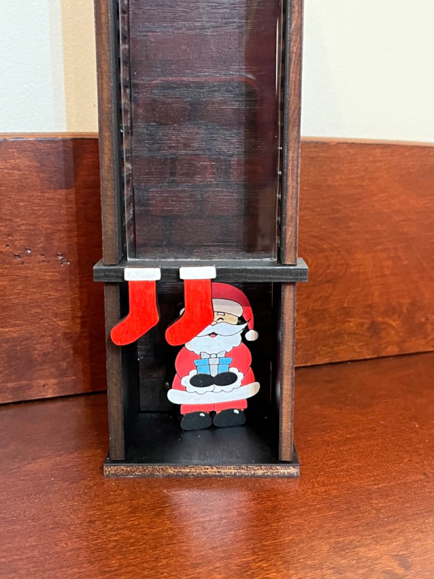 Santa Claus down the chimney countdown advent calendar