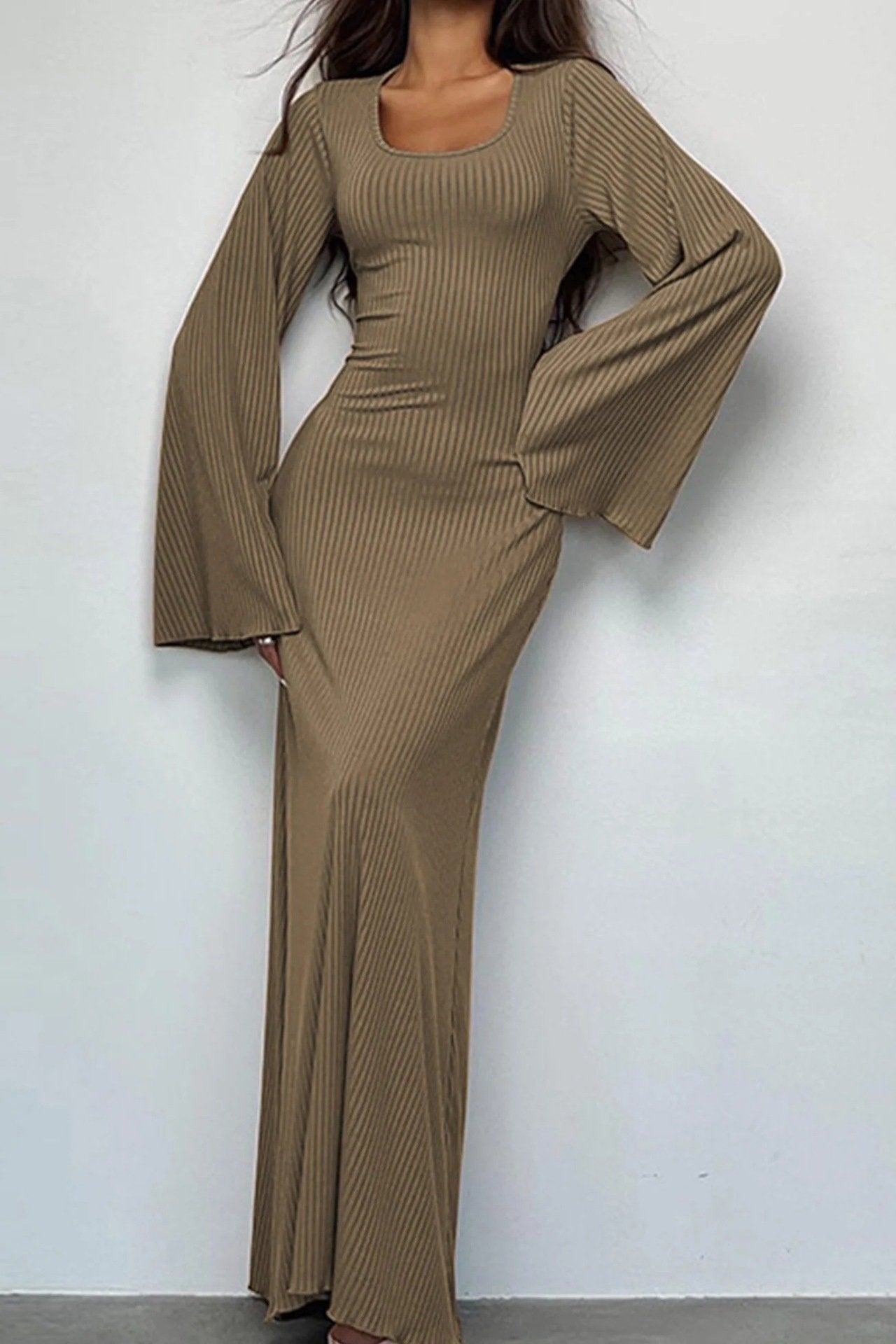 💥Long Sleeve Split Loose Casual Dress