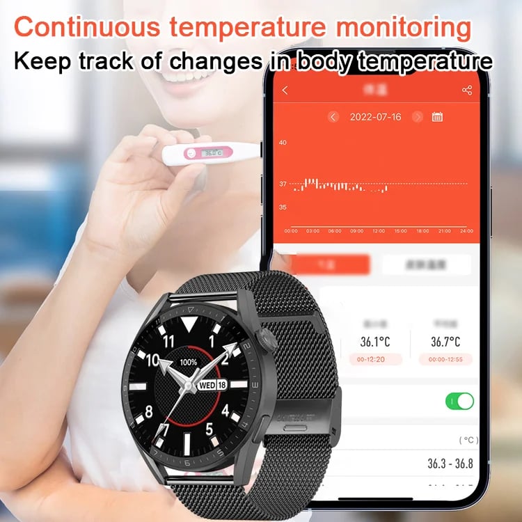 🔥🔥Painless blood sugar health monitoring smart Bluetooth talking watch