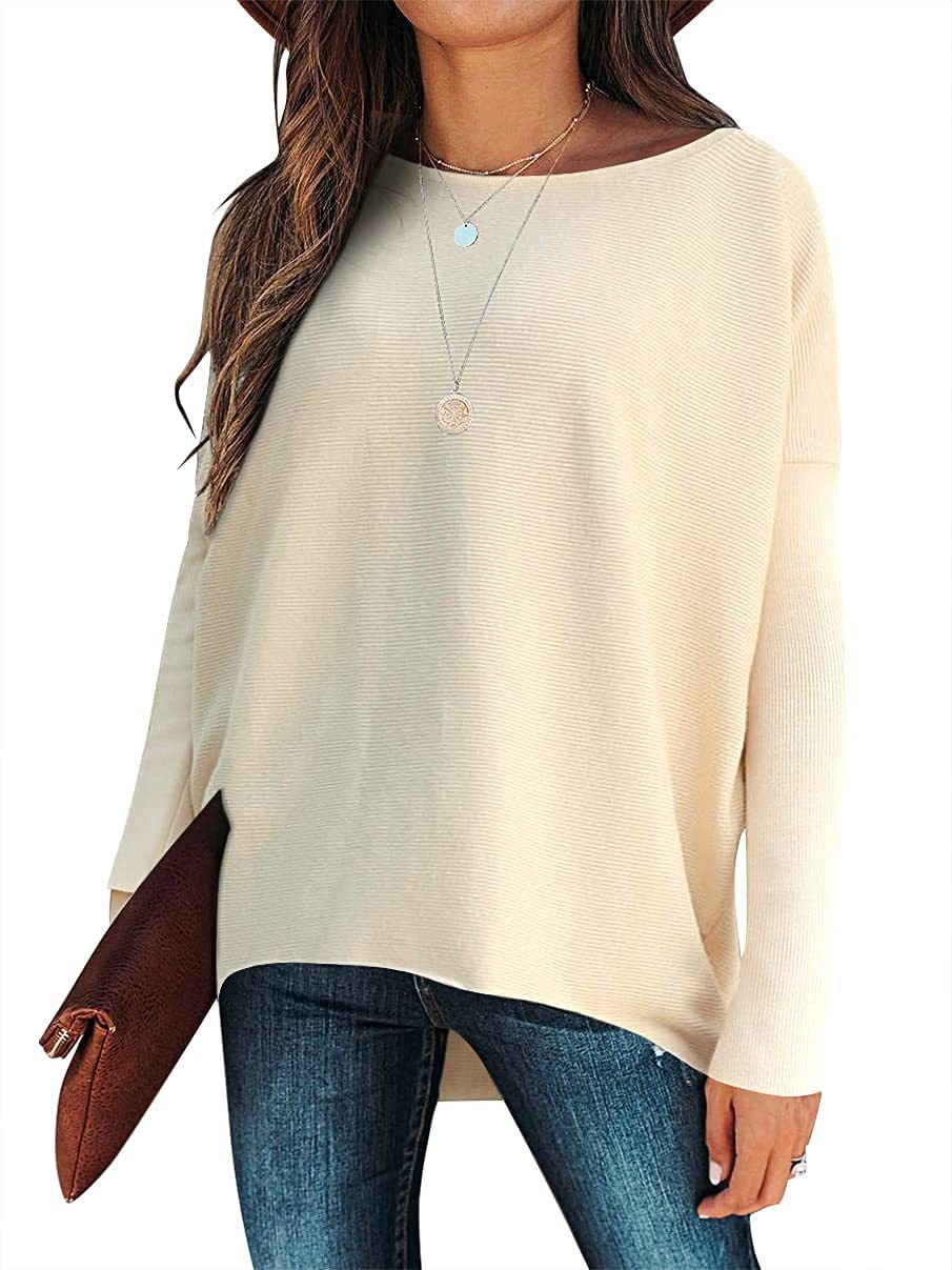 women's Irregular Oversized Dolman Sleeve Knitted Pullover