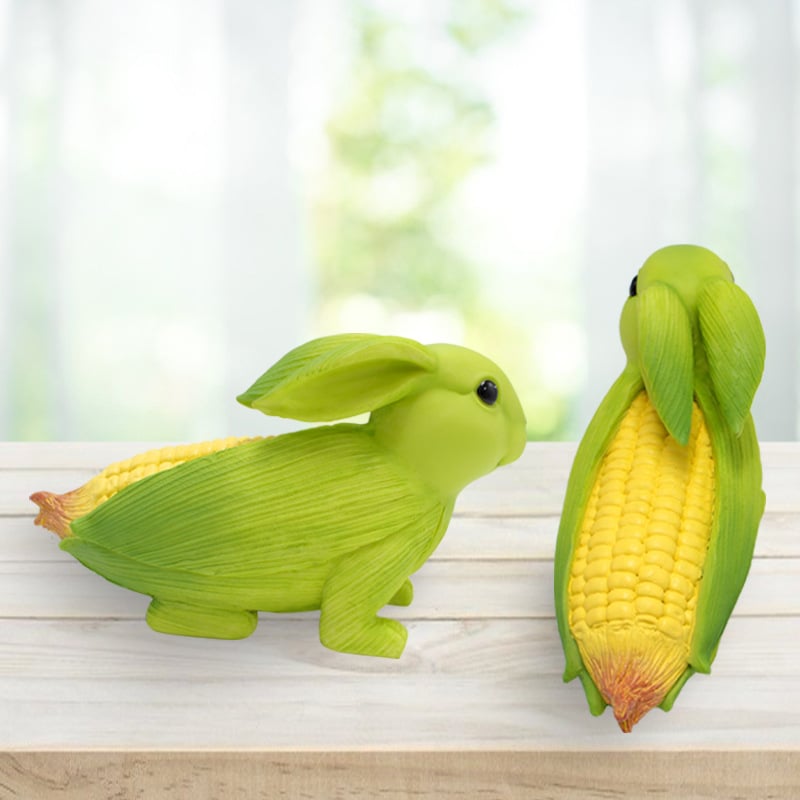 🔥 Cute Rabbit Sculpture Creative 2-in-1 Corn Rabbit Ornaments