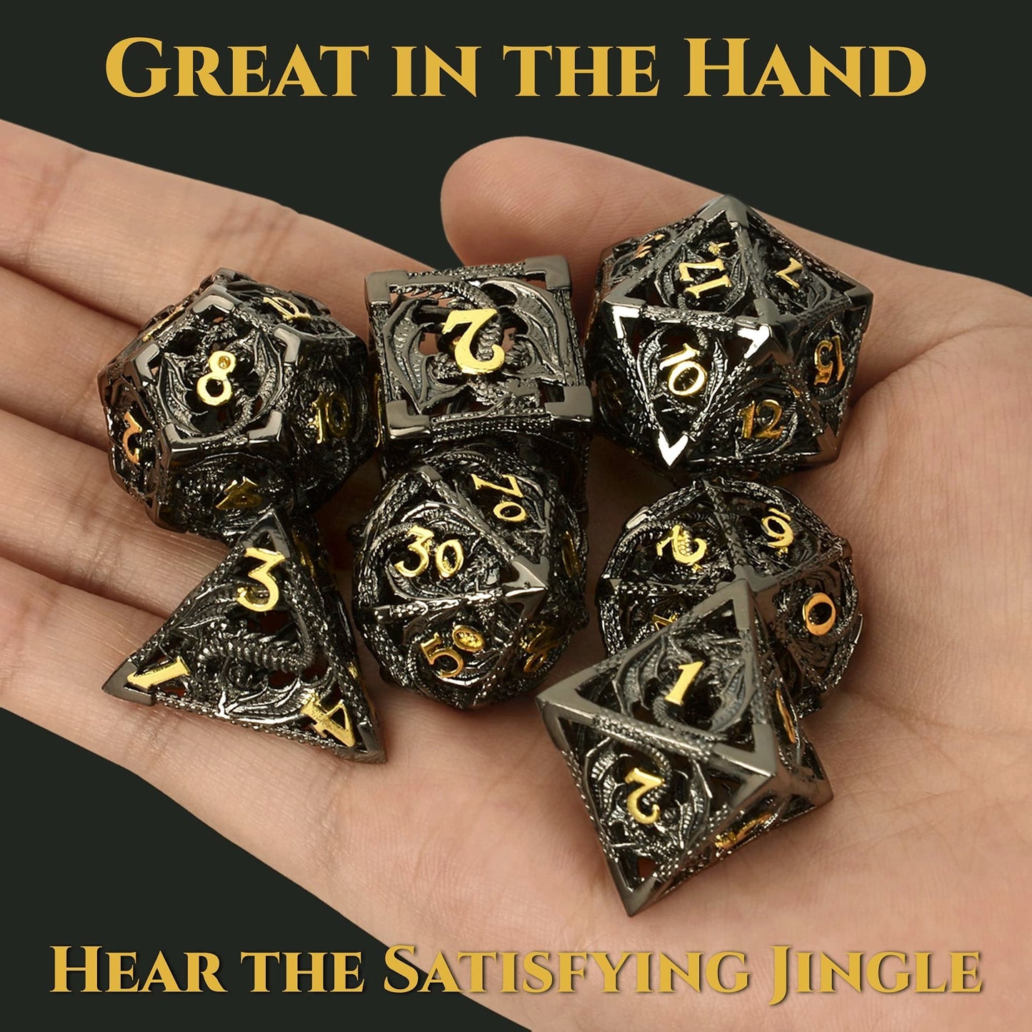 Hollow Metal Dragon Shaped Carving Dice Set🐲