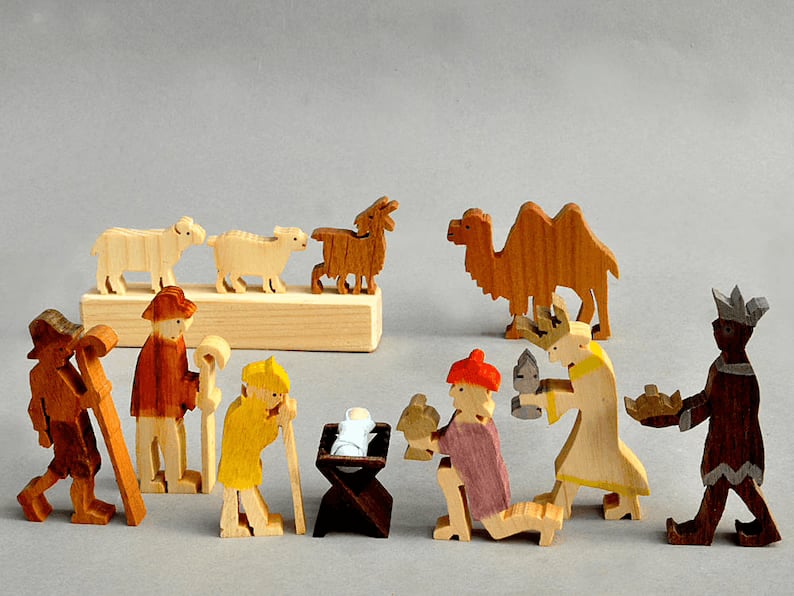 🔥Story Unique Nativity Set Wooden Nativity Scene