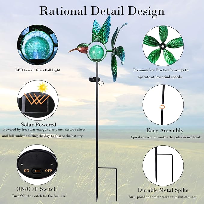 💥Solar Outdoor Decorative Wind Spinner