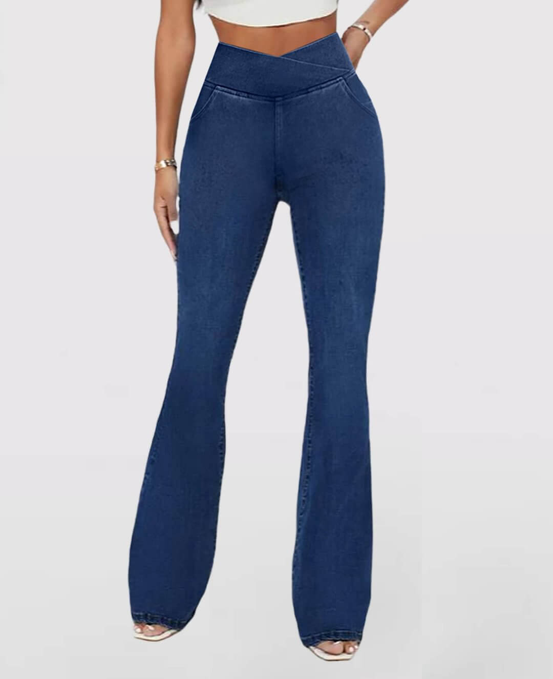 Stretchy Jeans High Waisted Crossover