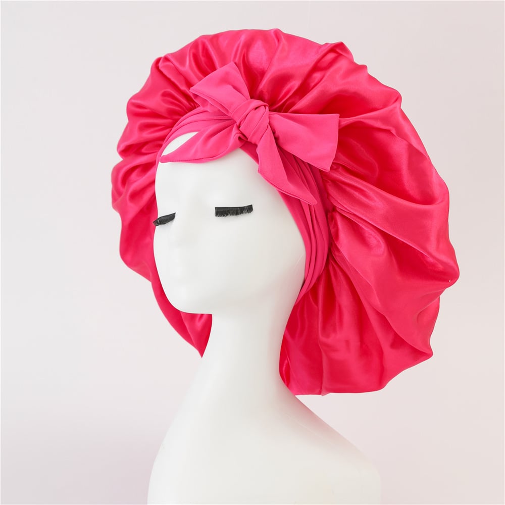 Layered Satin Night Caps Hair Care Bonnet