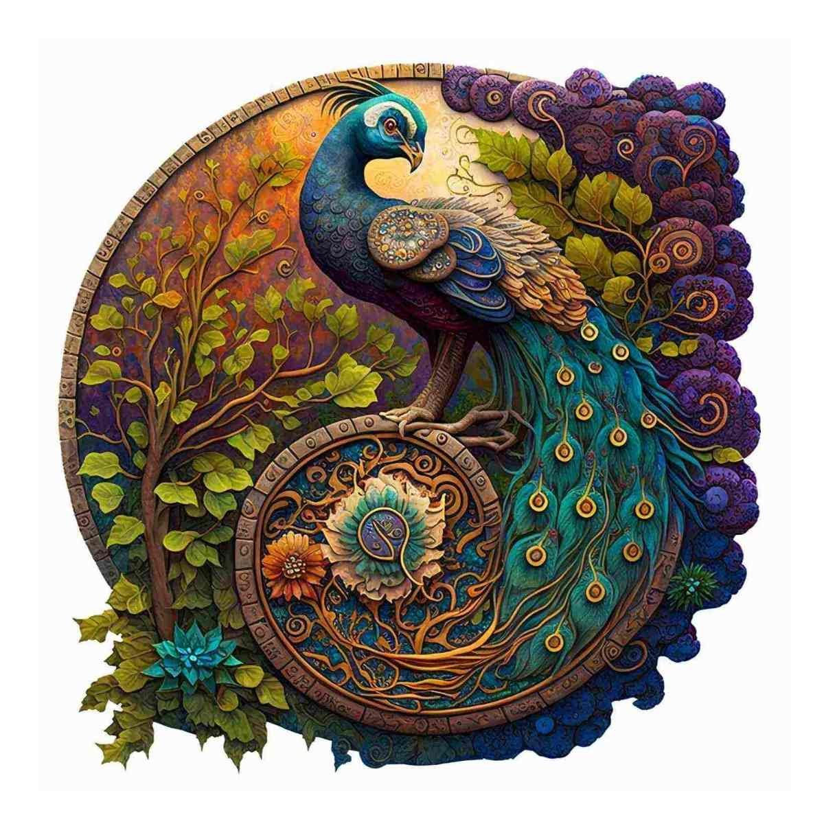 Peacock Yin Yang - Jigsaw Puzzle