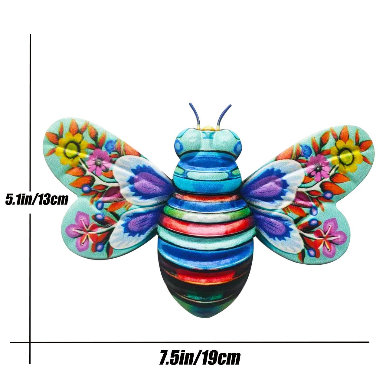 Iron Bee Art Sculpture Hanging Wall Decorations for Garden