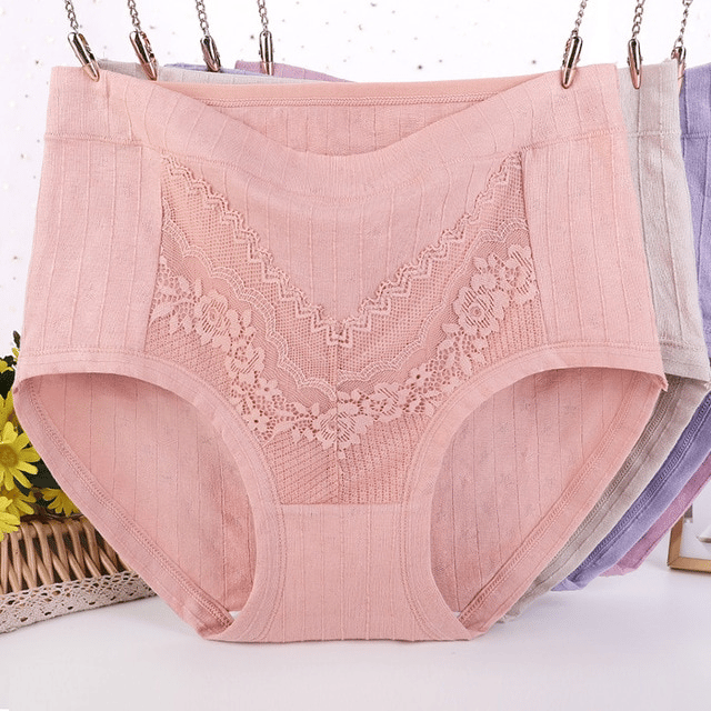 Plus Size Lace Cotton Panties