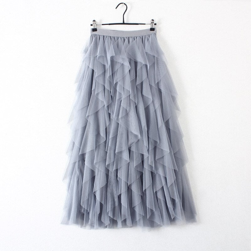 Boho High Waist Ruffles Beach Skirts