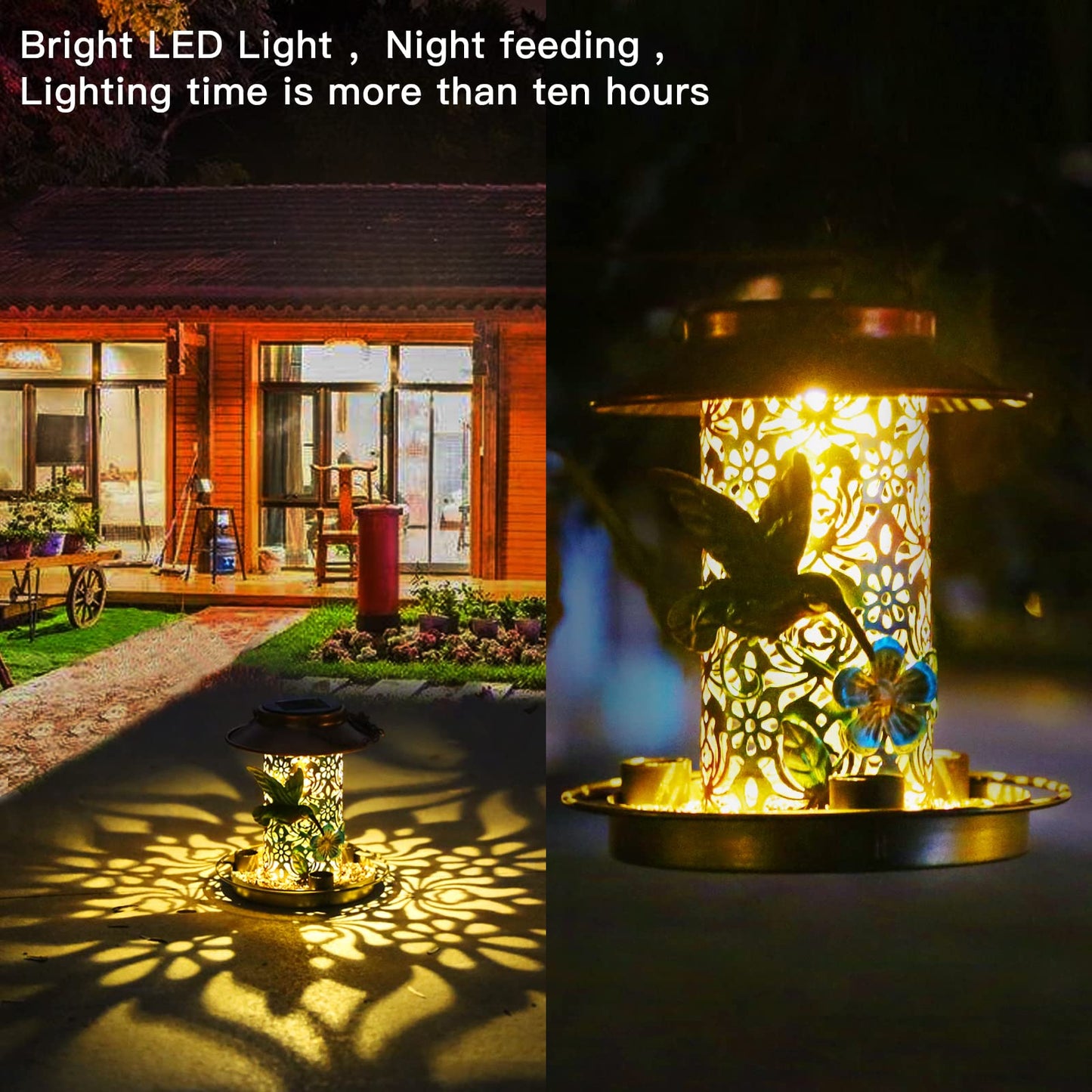 🔥✨Metal Bird Feeder Outdoor Hanging Solar Lamp✨