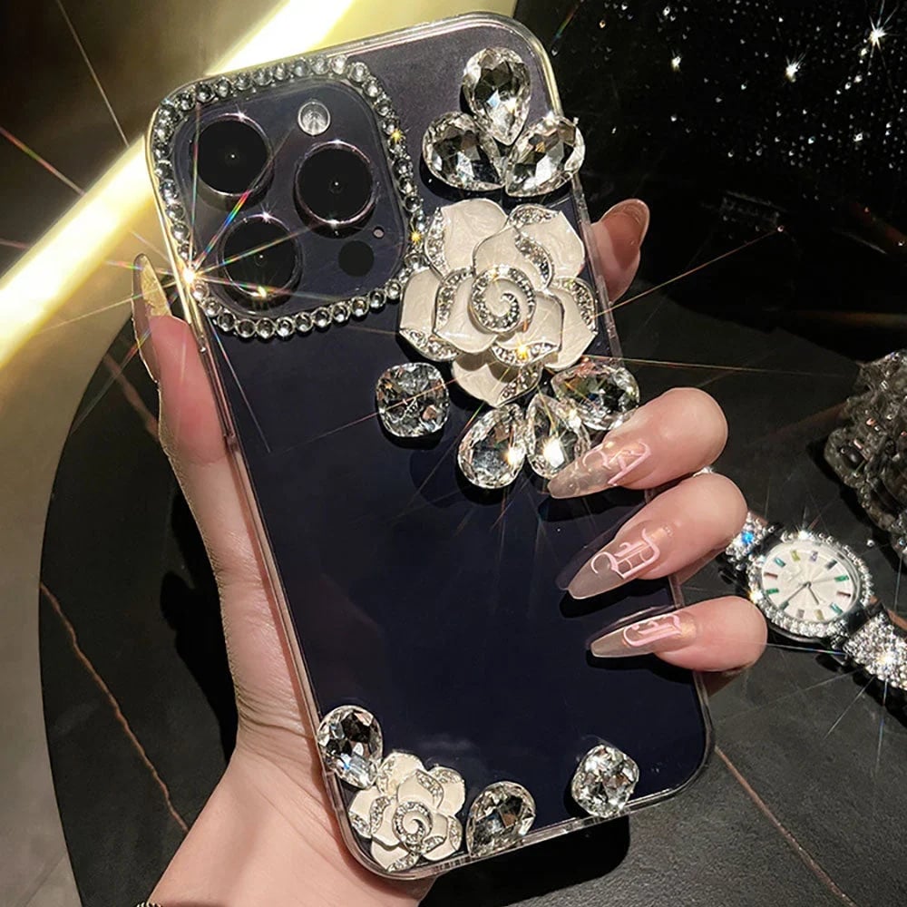 Rhinestone Camellia iPhone Case