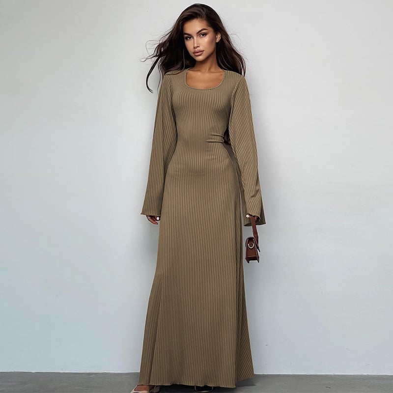 💥Long Sleeve Split Loose Casual Dress