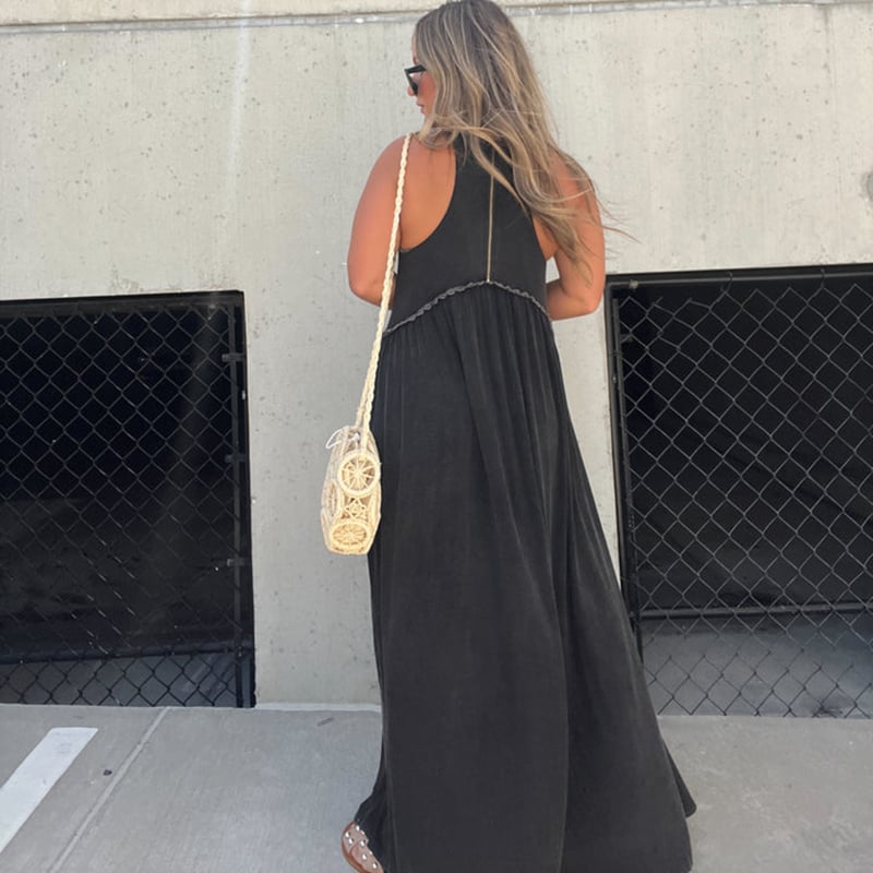 Slit Casual Simple Loose Maxi Long Dress