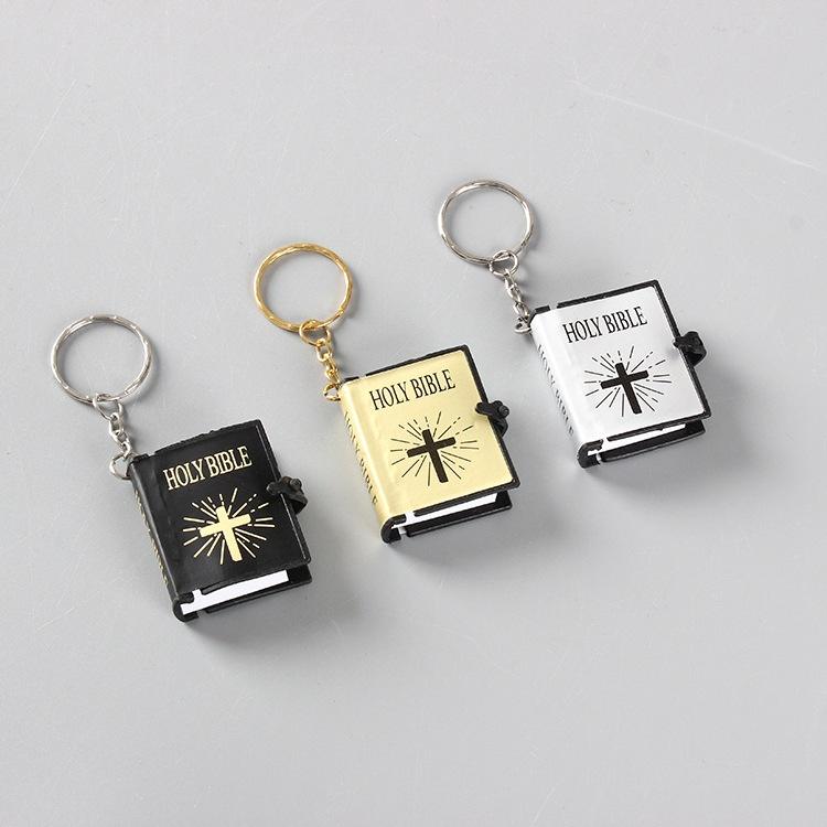 🙏1:12 Mini Bible Cross Keychain