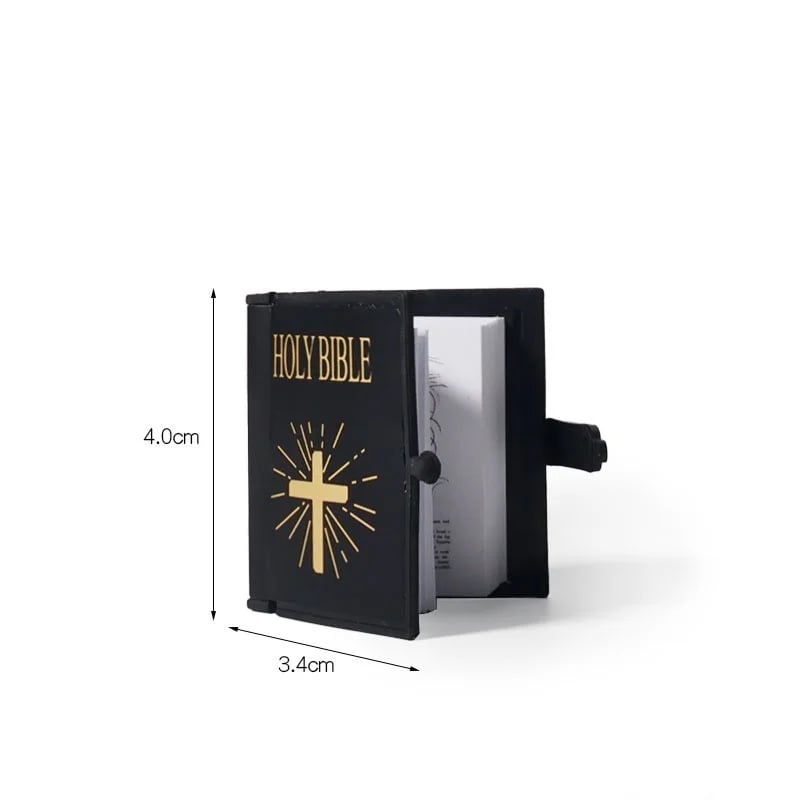 🙏1:12 Mini Bible Cross Keychain