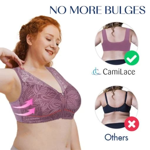 ⏰Nature Cotton Wireless Zipper Front Button Bra