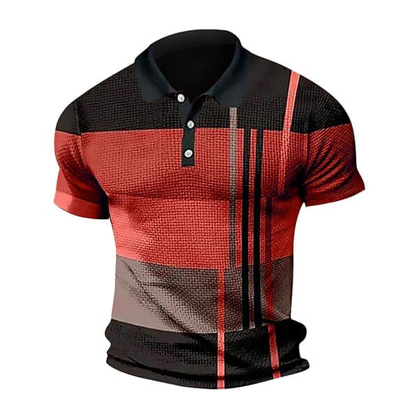 Men's polo shirt short-sleeved color blocking T-shirt