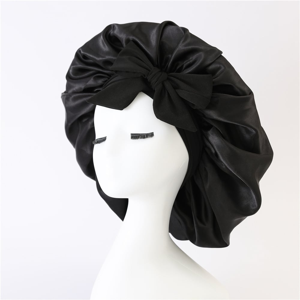 Layered Satin Night Caps Hair Care Bonnet