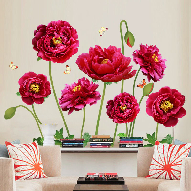 Flower wall sticker wallpaper