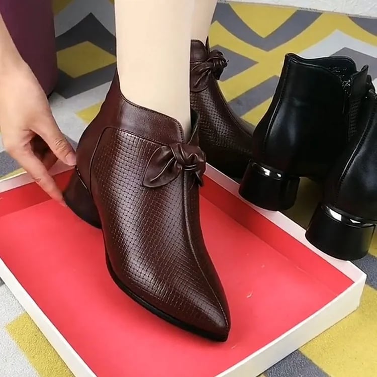 Women's Fashion Genuine Leather High Heel Shoes