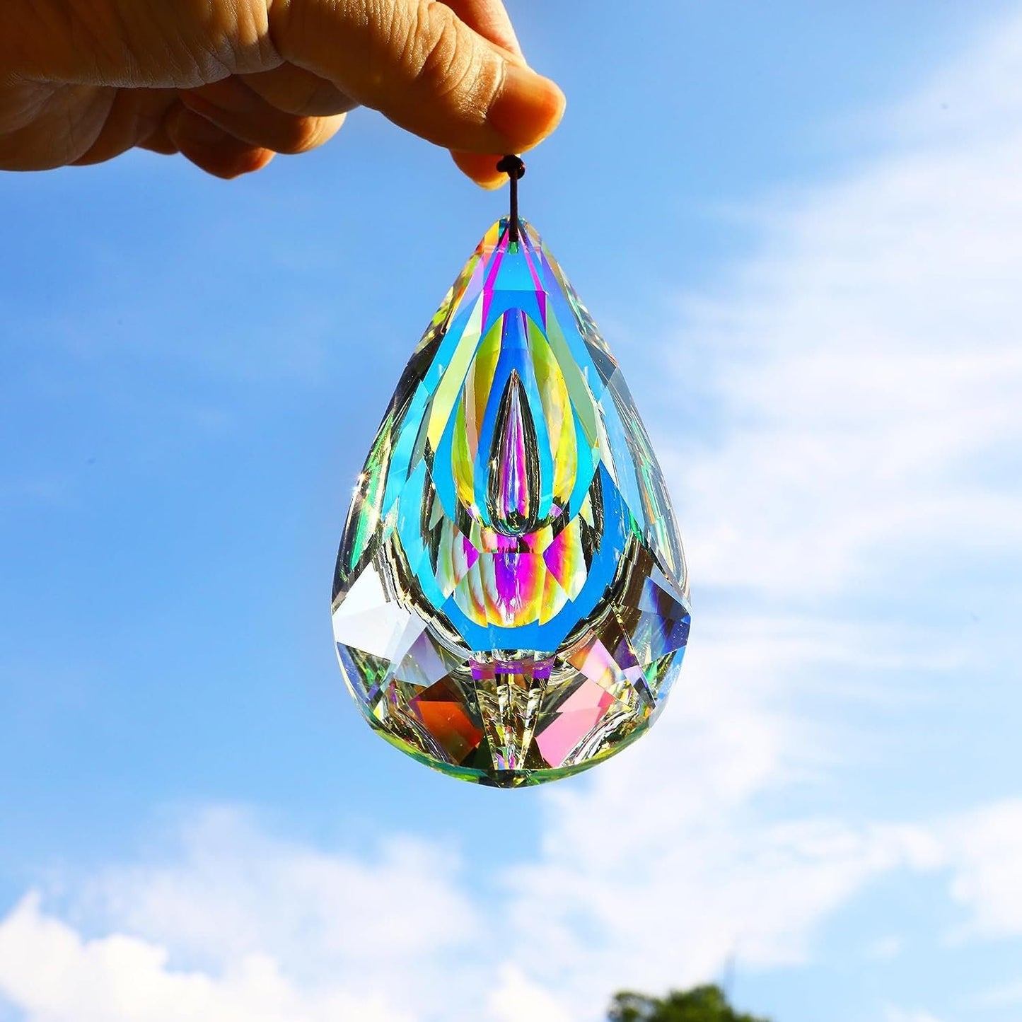 120mm AB-Color Hanging Crystals Prism Suncatcher