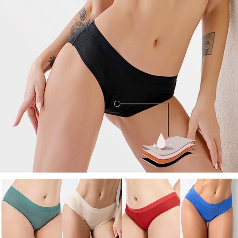 Multi-color bamboo fiber menstrual underwear (2PCS)