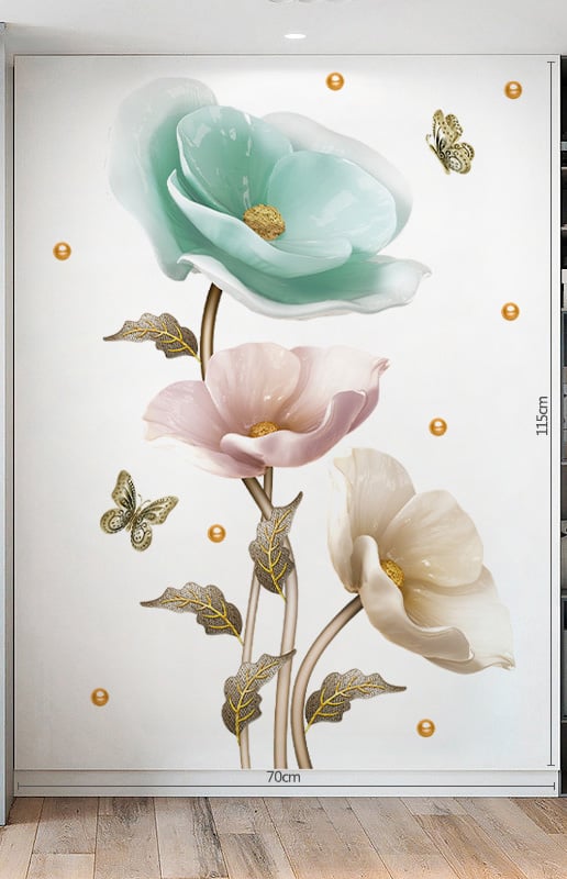 Flower wall sticker wallpaper