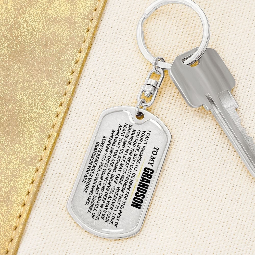 🔥 To My Grandson - Remember Whose Grandson You Are - Unique Keychain