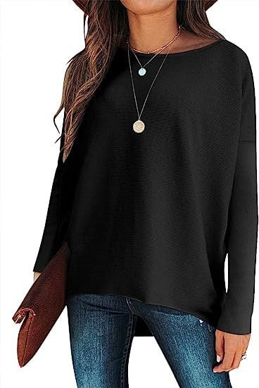 women's Irregular Oversized Dolman Sleeve Knitted Pullover