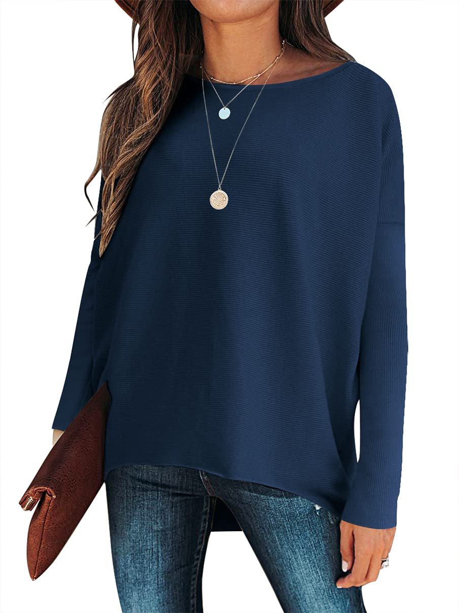 women's Irregular Oversized Dolman Sleeve Knitted Pullover