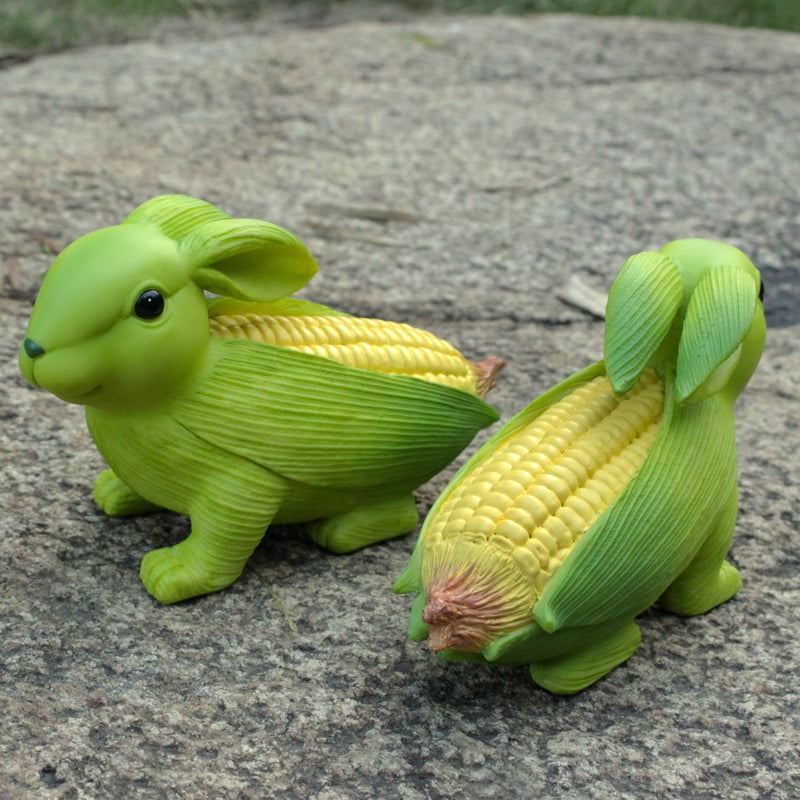 🔥 Cute Rabbit Sculpture Creative 2-in-1 Corn Rabbit Ornaments