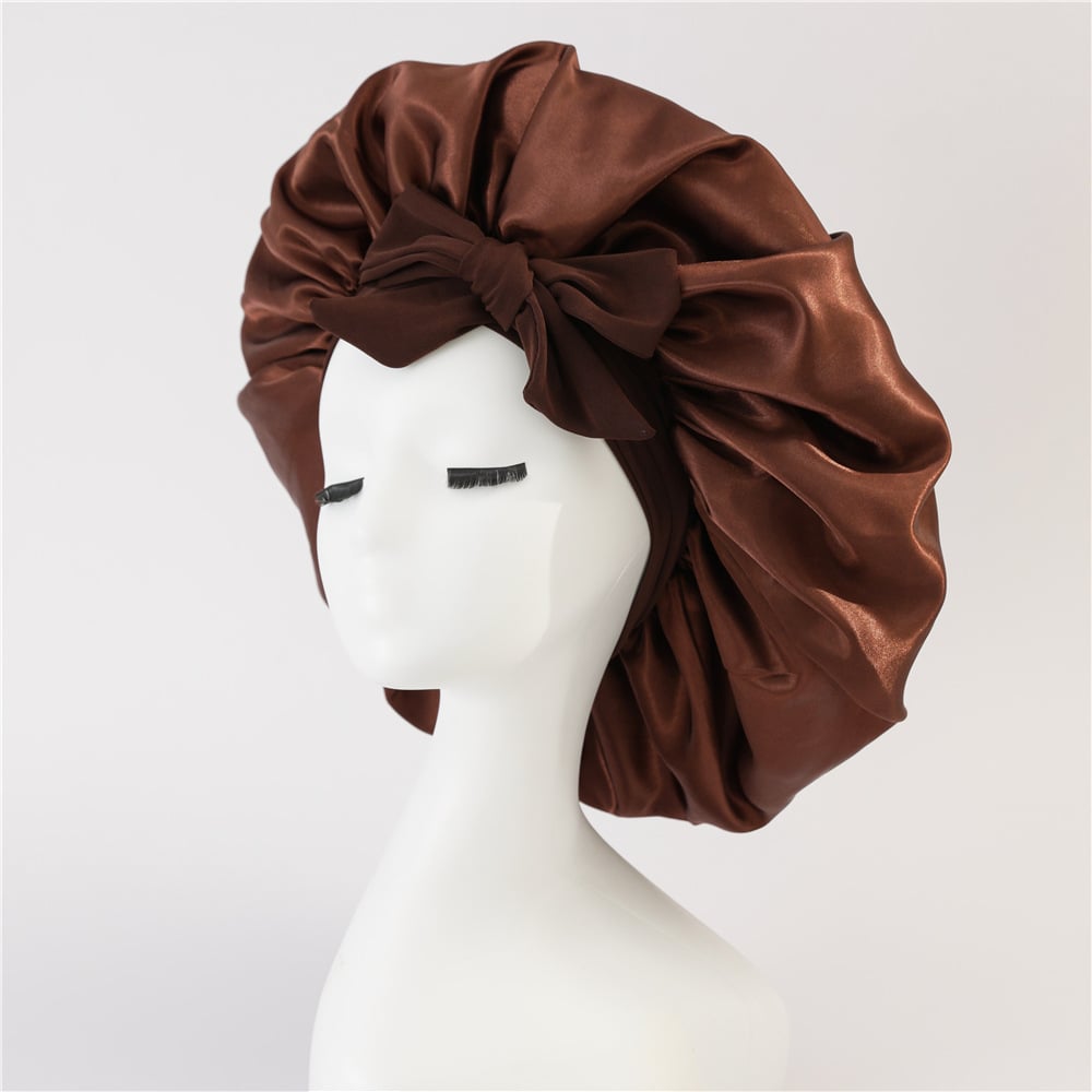 Layered Satin Night Caps Hair Care Bonnet