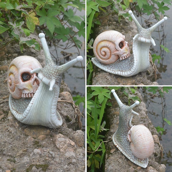 🎃 Snail Skull Sculpture Gothic Decoration
