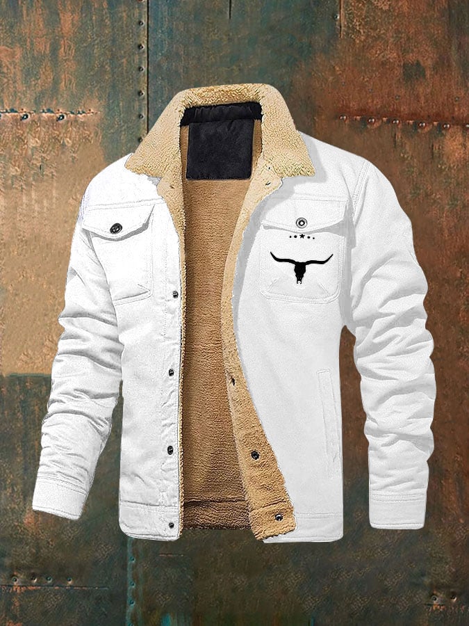 Men's Retro Western Winter Fleece Jacket