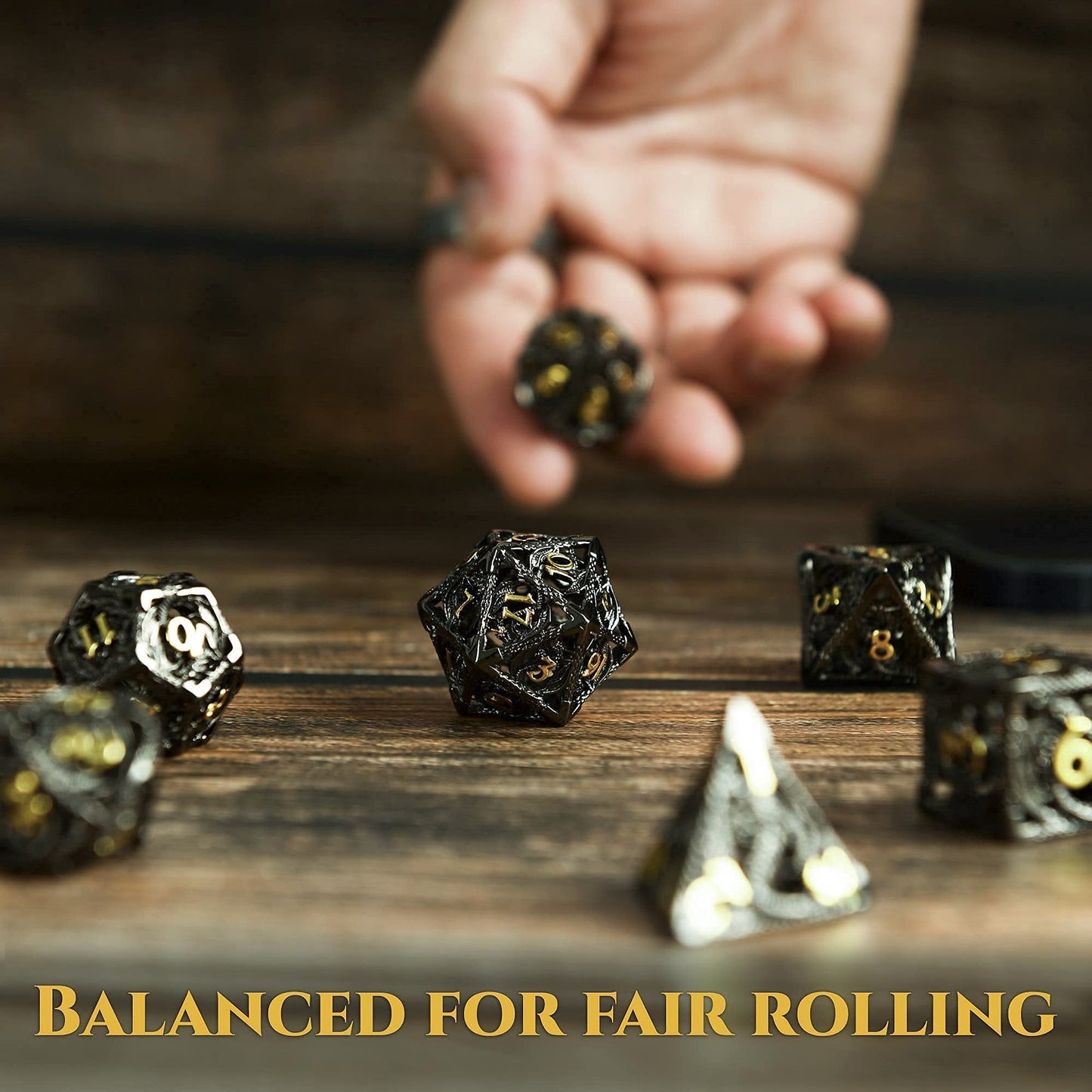 Hollow Metal Dragon Shaped Carving Dice Set🐲