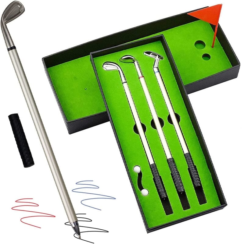 🎁Funny gift Mini Desktop Golf Set with 3 pens