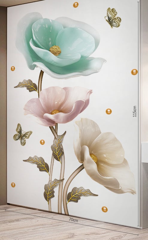 Flower wall sticker wallpaper