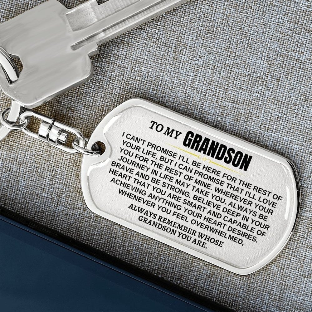 🔥 To My Grandson - Remember Whose Grandson You Are - Unique Keychain