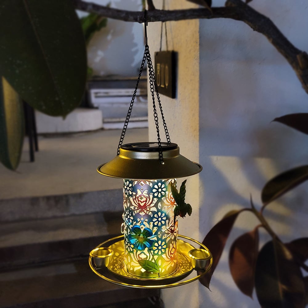 🔥✨Metal Bird Feeder Outdoor Hanging Solar Lamp✨