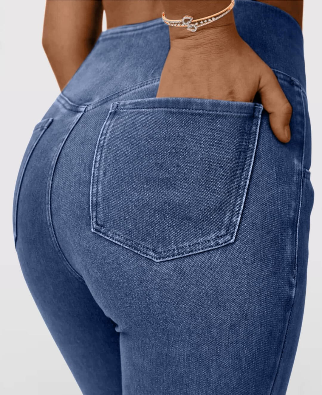 Stretchy Jeans High Waisted Crossover