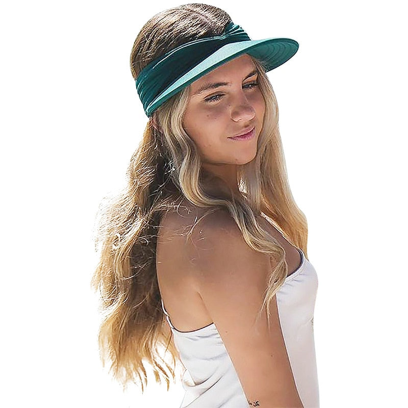 Women Outdoor Hollow Top Summer Sun Visor Hat