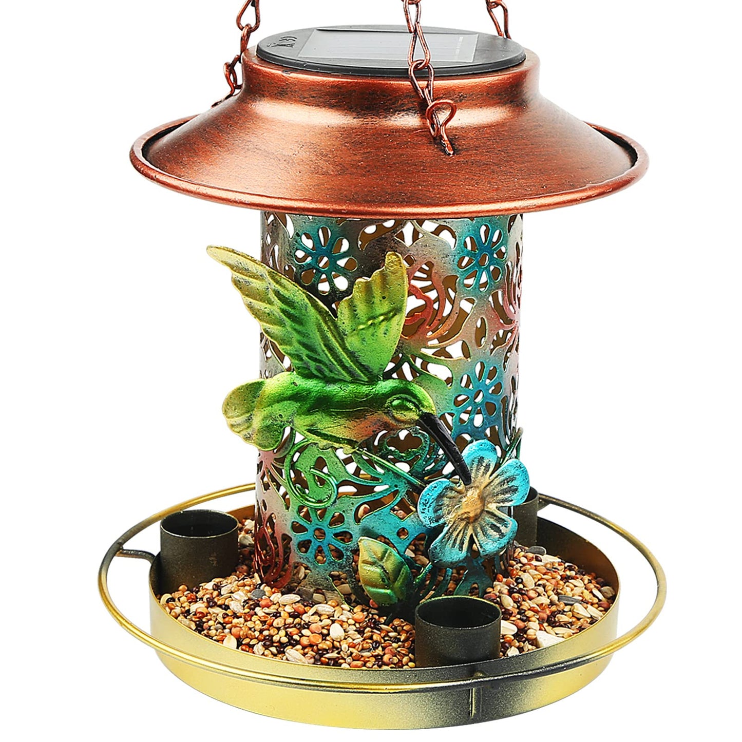 🔥✨Metal Bird Feeder Outdoor Hanging Solar Lamp✨