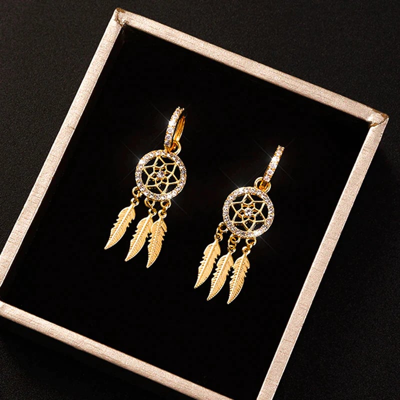 🎁2023-Christmas Hot Sale🎁Dreamcatcher Golden Earrings